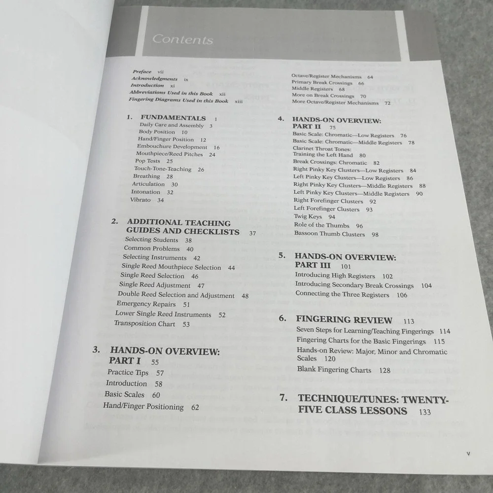 Teaching‎ Woodwinds by H Gene Griswold Program Repertory Fingering Charts Book
